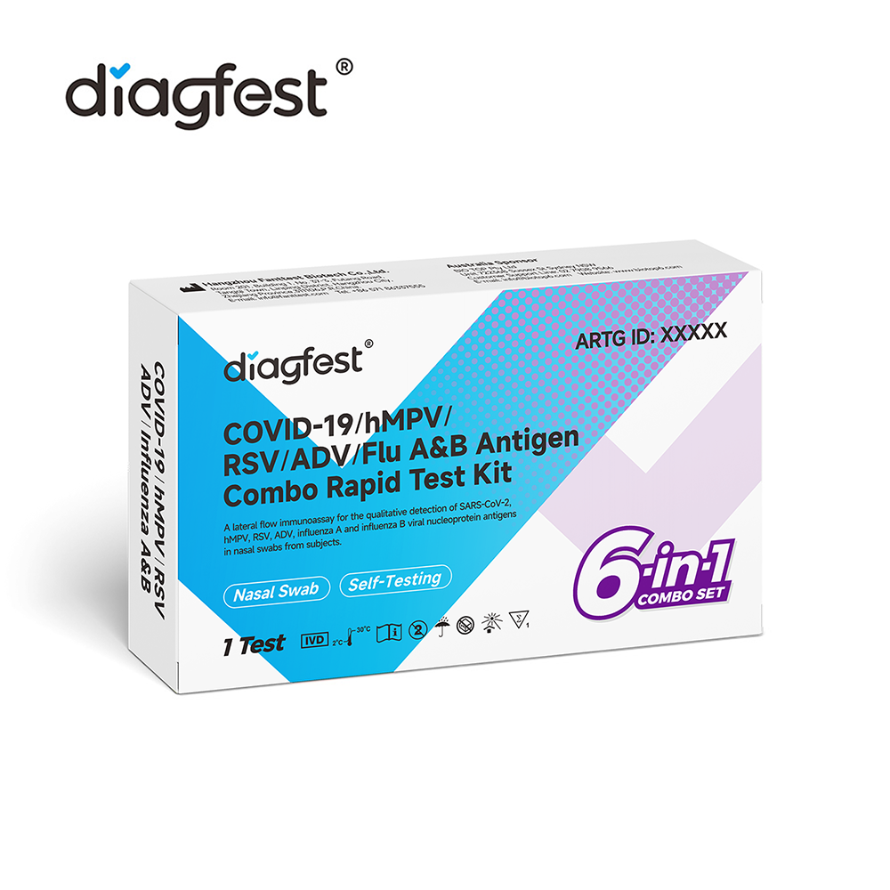 diagfest_COVID-19/hMPV/RSV/ADV/Flu A&B Antigen Combo Rapid Test Kit